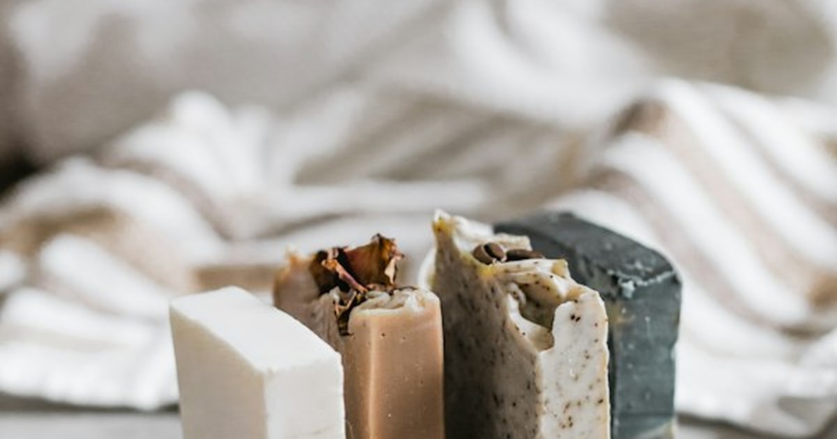 Handmade organic botanical plant soap bars for eco-friendly fabric laundering
